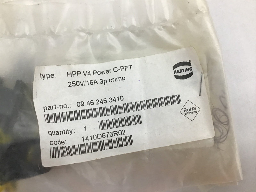 Harting 09462453410 HPP V4 Power 250V 16A 3P Crimp ( Lot Of 3)