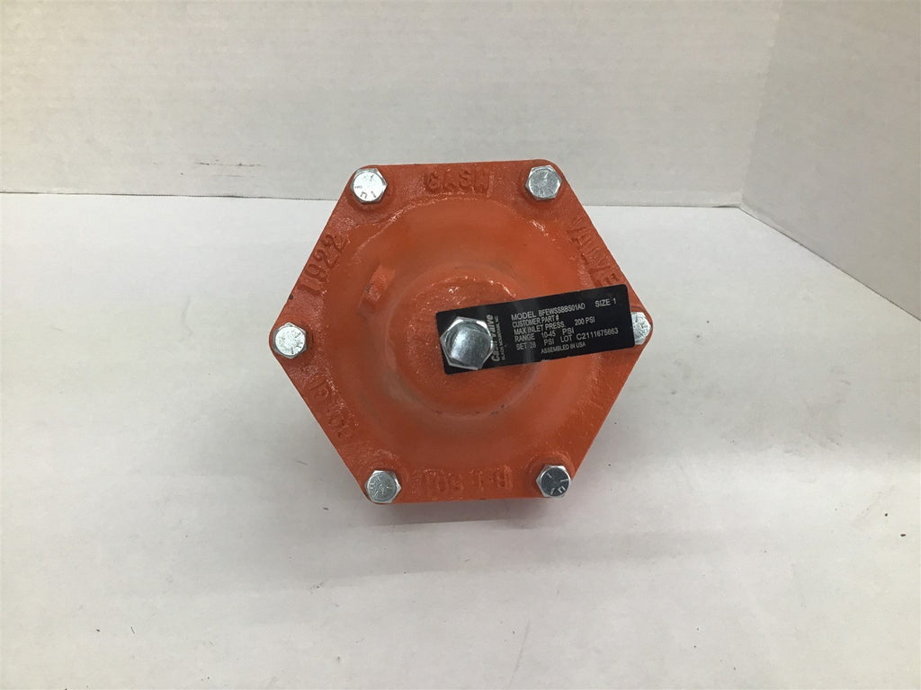 Cash Valve Pressure Regulator BFEWSSBBS01AD Size 1 Inch