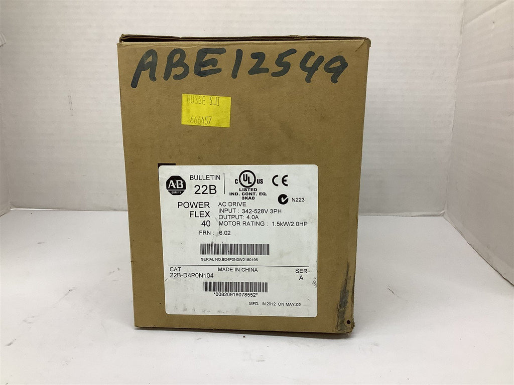 Allen Bradley 22B-D4P0N104 Drive 2 Hp 342-528 V 4 A 3 Ph