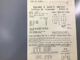 Square D Safety Switch 27.5x13x6 600 V 200 A Safety Switch