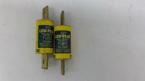 Buss Low Peak LPJ-200SP Lot Of 2 600 VAC 300 VDC