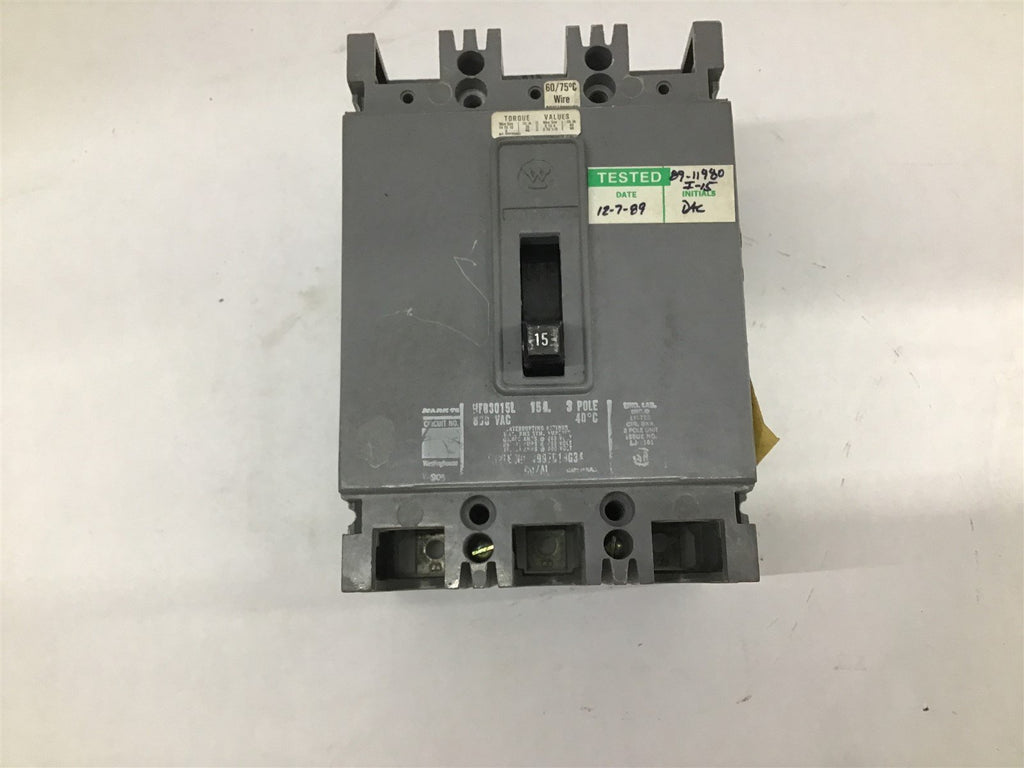 Westinghouse Mark 75 HFB3015L 15A 3Pole