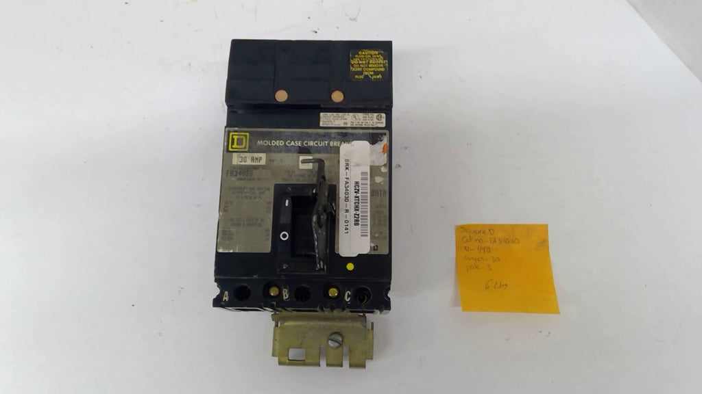 Square D FA34030 480V 30A 3P Circuit Breaker