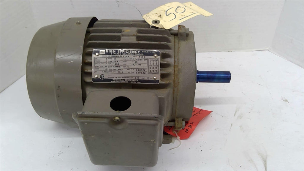 Toshiba B0016FLF2AK AC Motor 1 Hp 230/460 V 1200 Rpm 6P Fr 145T 3 Ph 60 Hz TEFC