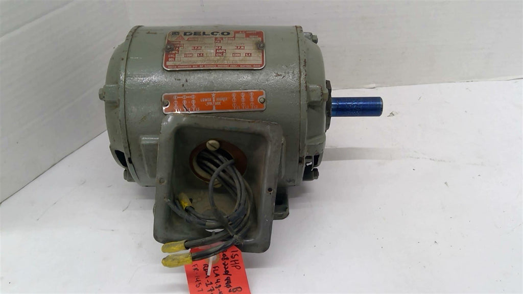 Delco T2511 AC Motor 1.5 Hp 208-220/440 V 1800 Rpm 2P Fr 145T 3 Ph 60 Hz