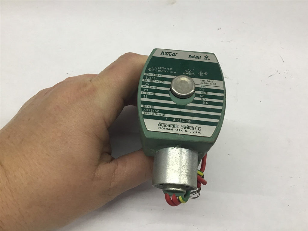 Asco 8262G208 25 Water PSI Pipe 1/4 11.6W Solenoid Valve