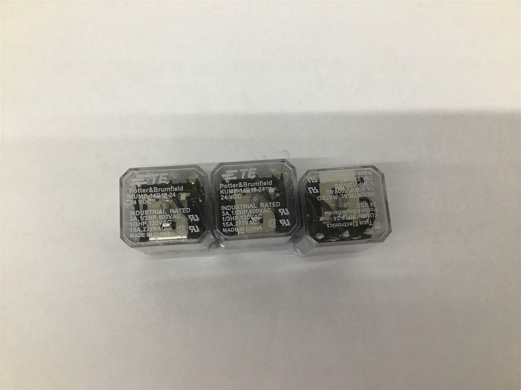Tyco Electronics Kump-14D18-24 24V DC 3A 1/2 Hp 600V Ac Lot Of 3