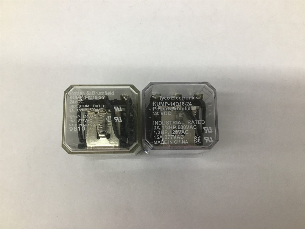 Tyco Electronics Kump-14D18-24 24 VDC 3A 1/2 Hp 600 VAC Lot Of 2