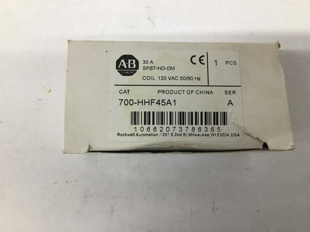 Allen Bradley 700-HHF45A1 Ice Cube Relay Coil 120VAC 50/60 HZ 30 Amp