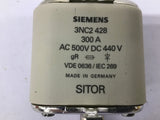 Siemens 3NC2 428 300 Amp Fuse 500 Vac