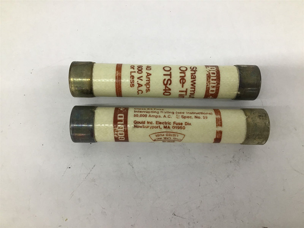 Gould OTS40 One Time 40A 600 V.A.C. Or Less Lot of 2