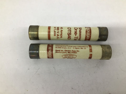 Gould OTS40 One Time 40A 600 V.A.C. Or Less Lot of 2
