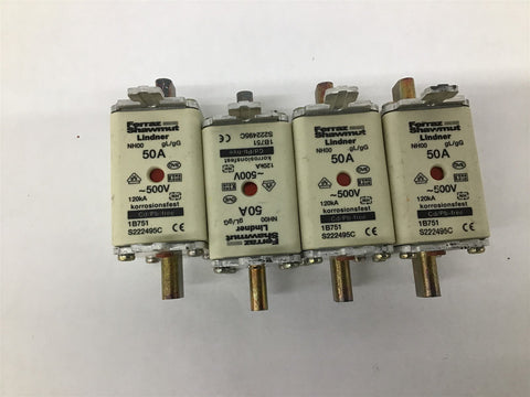 Ferraz Shawmut NH00 Fuse 50A 500V 120KA 1B751 Lot Of 4