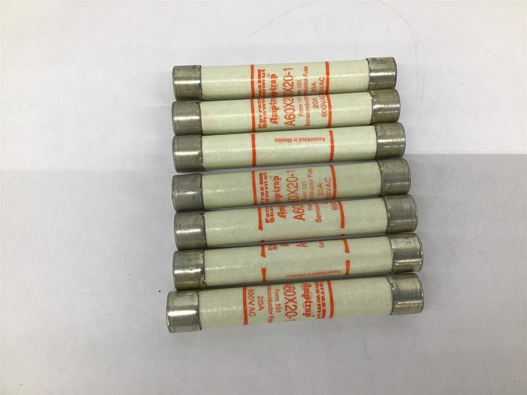 Ferraz Shawmut A60X20-1 Semiconductor Fuse Form 101 20A 600V AC Lot Of 7