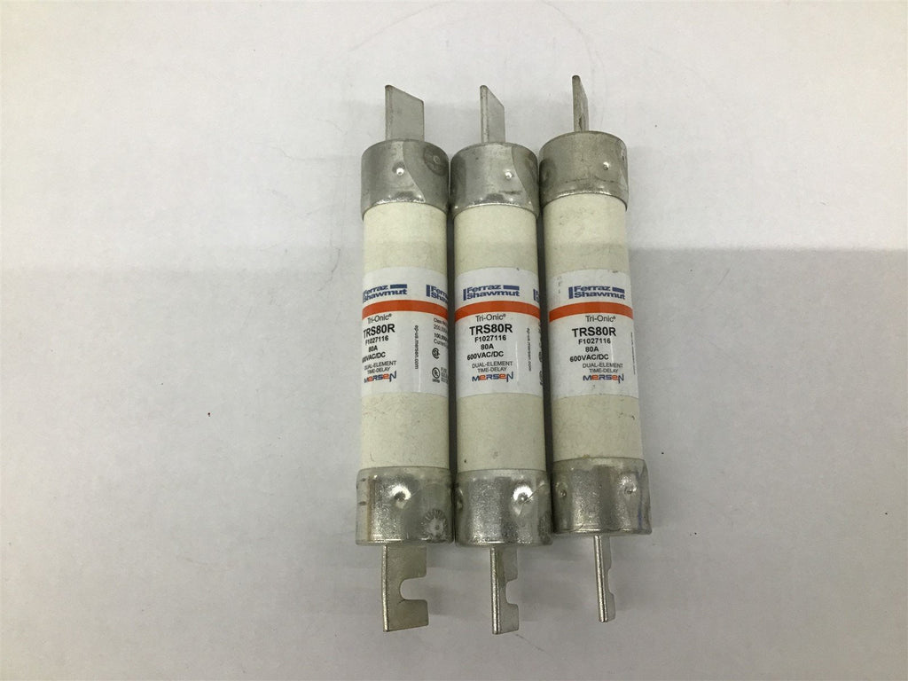 Ferraz Shawmut TRS80R 80A 600V AC/DC Dual Element Time Delay Lot Of 3