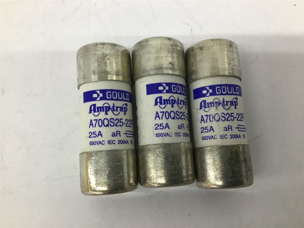 Gould Amptrap A70QS25-22FI 25A 25A 690V AC Lot Of 3