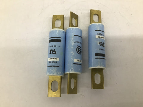 Bussman KAC-80 600V AC 80A Lot OF 3