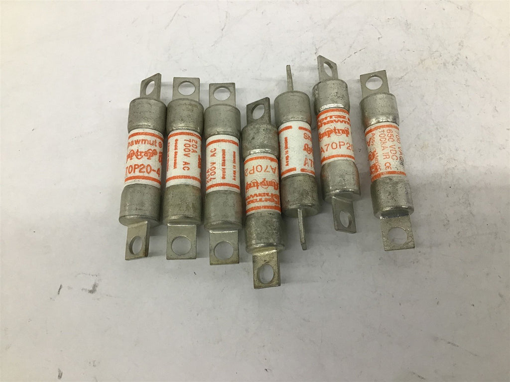 Ferraz Shawmut Amp-Trap A70P20-4 20A 700V AC 600V DC Lot Of 7