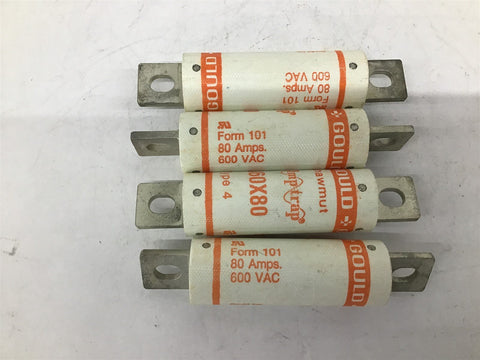 Gould Shawmut Amp-Trap A60X80 Type 4 80A 600V AC LOT Of 4