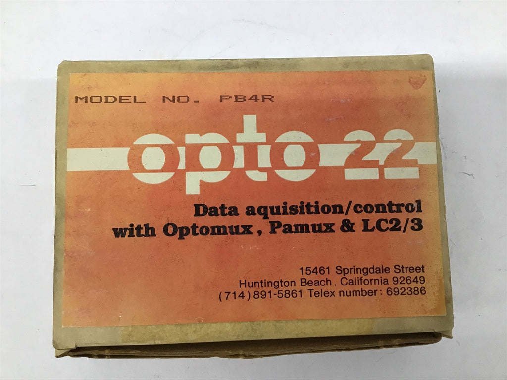 Opto 22 PB4R Data Aquisition/Control with Optomux, Pamux & LC&/3
