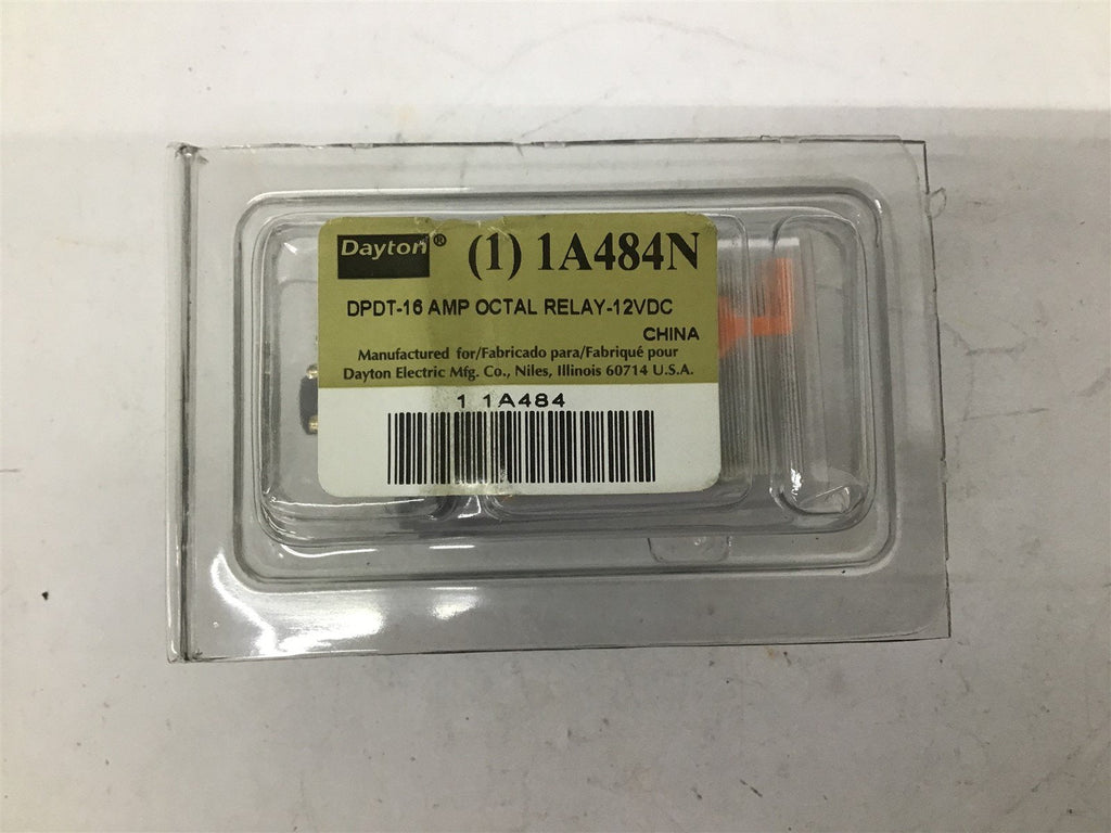 Dayton 1A484N DPDT-16-Amp Octal Relay-12VDC