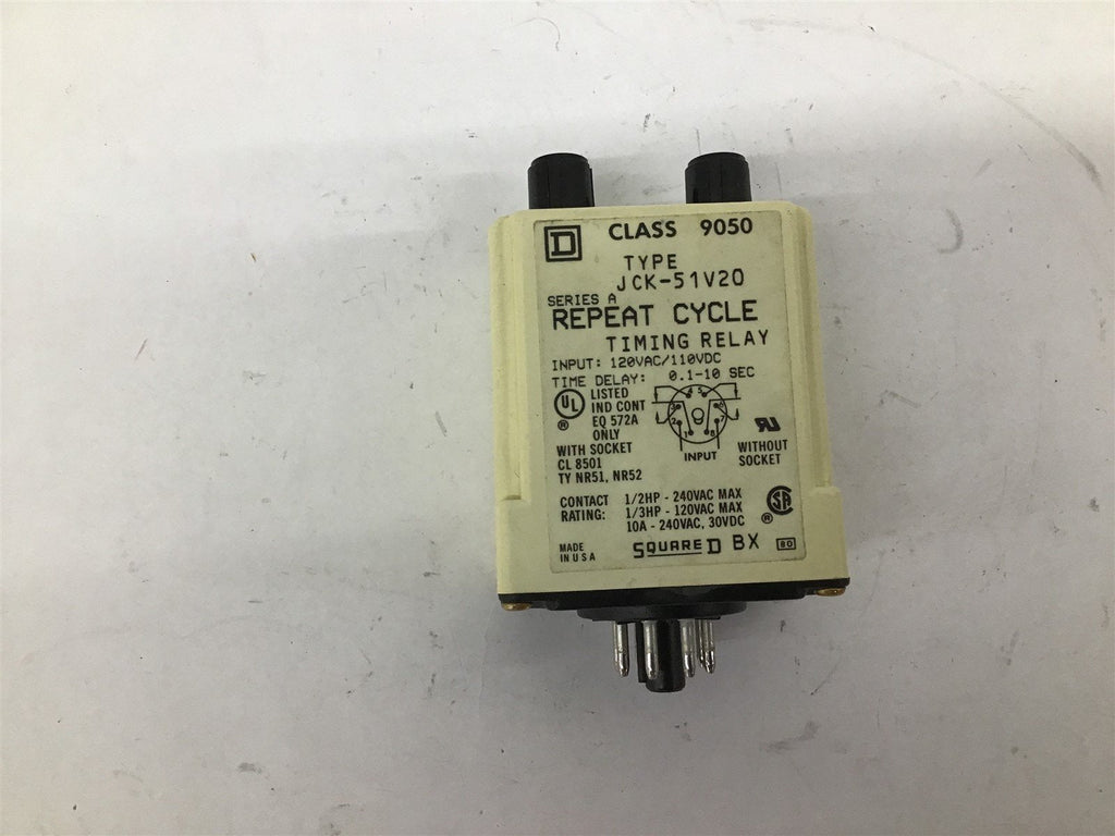 Square D Class 9050 Type JCK-51V20 Ser A Repeat Cycle Timing Relay