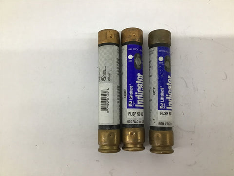 Littelfuse Indicator Fuses GLSR 50 ID 600VAC Or Less Class RK5 300VDC Lot Of 3