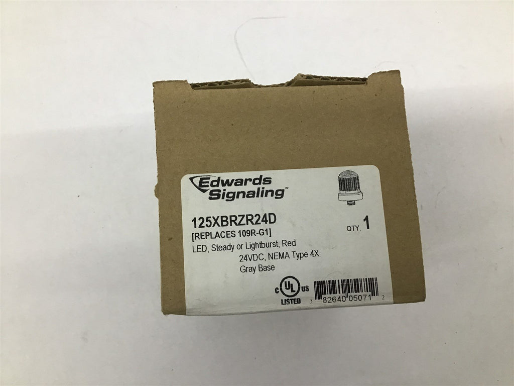 Edwards Signaling 125XBRZR24D Replaces 109R-G1 LED Steady Or Lightburst, Red