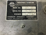 Atkins Dynamics AD-27 Industrial Intercom 120VAC Options Basic 50/60 HZ Series C