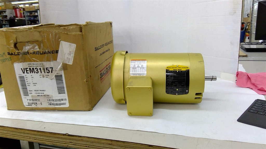 Baldor VEM31157 Super -E Motor 2HP 230/40V 1750RPM 3PH ODP 56C