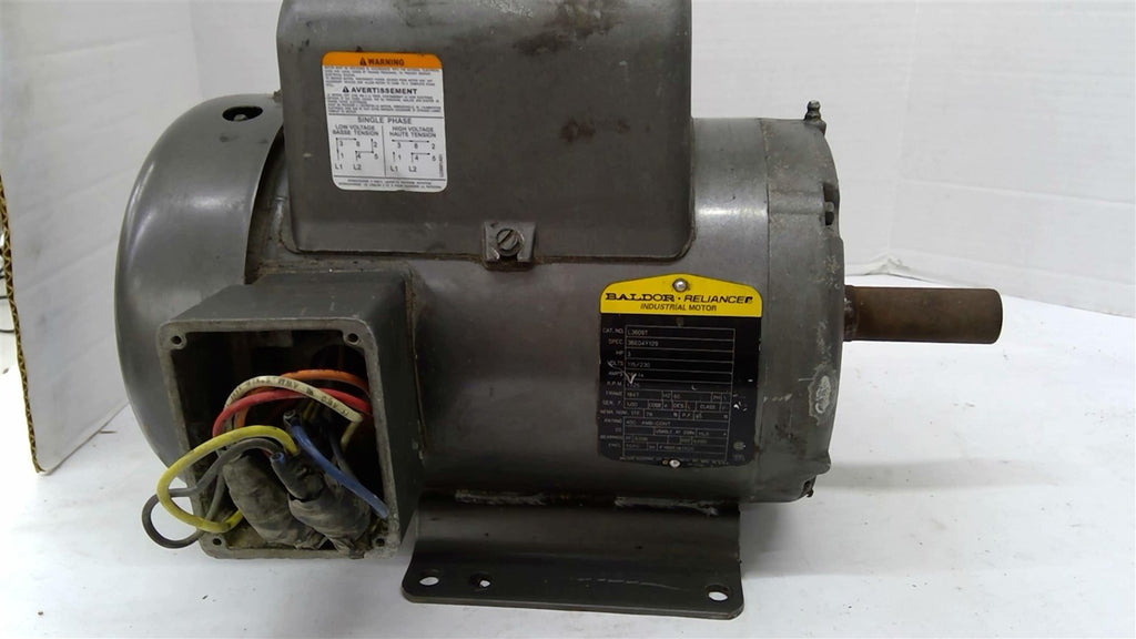 Baldor L3609T Industrial Motor 3HP 115/230HP 1725RPM 184T TEFC 1PH