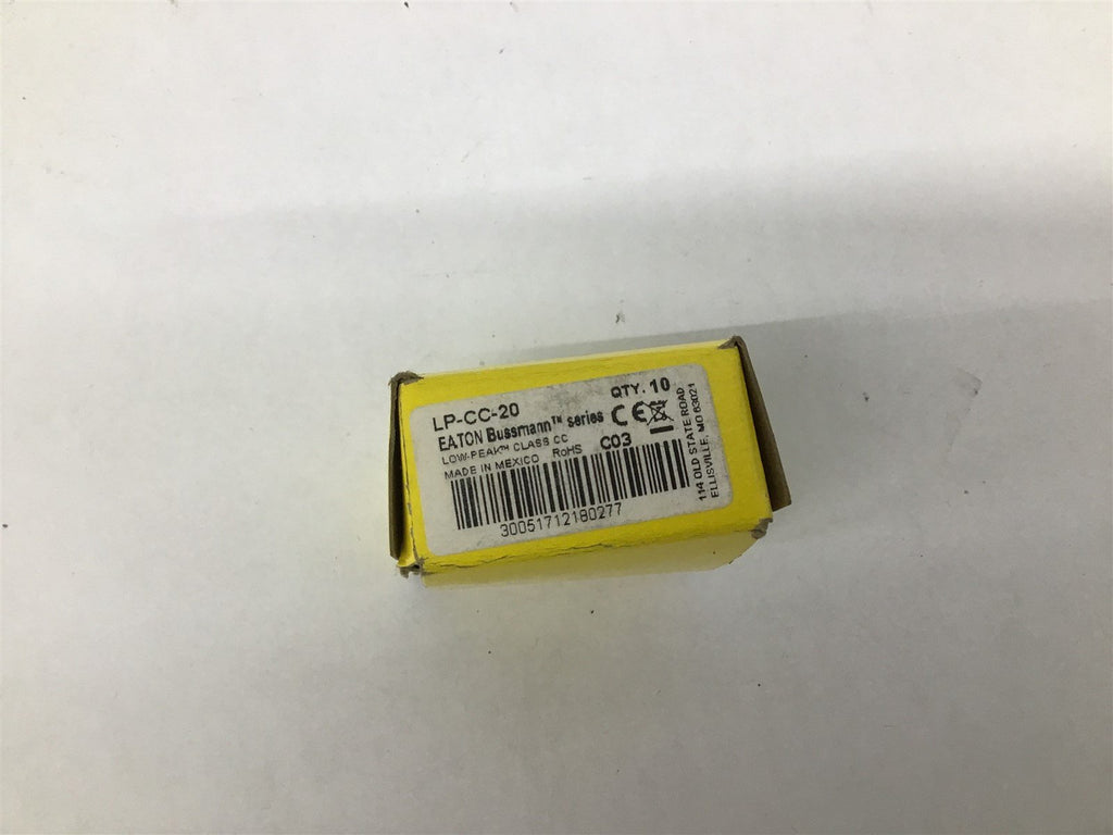 Bussmann LP-CC-20 Box Of 10 Low Peak Class CC