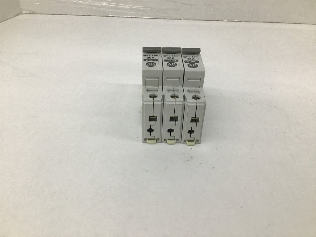 Allen-Bradley 1492-CB1 20A G200 1492-CB1 Ser B Lot Of 3