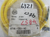 Allen Bradley Mating Cable 871-Acs3-N2 600V 3P Mini 16/2 Cable Straight 2M New