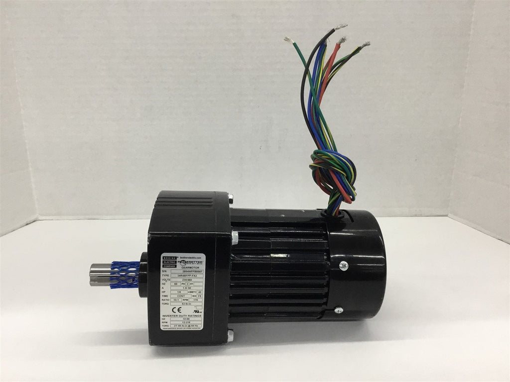 Bodine 34R4BFPP-FX2 Electric Gearmotor 230/460V 60HZ 3PH 1/6HP 10:1 Ratio 170Rpm