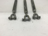 Turn Buckle With Clevis 3/8"size 16 Threads Lot Of 3