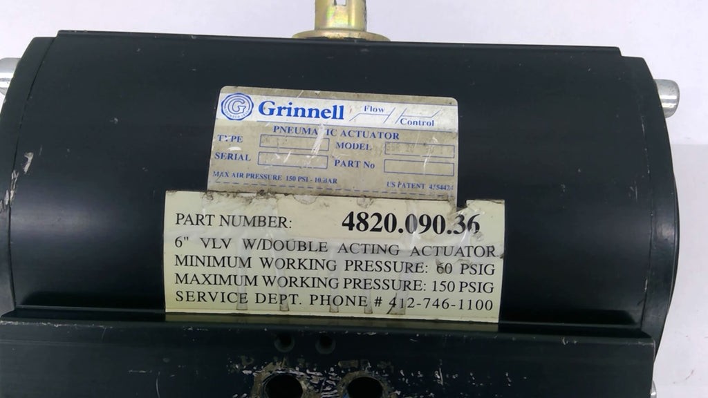 Grinnell Pneumatic Actuator GSR 20 90 I