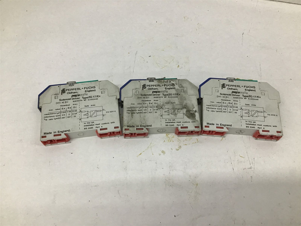 Pepperl+Fuchs Solenoid Driver ZG17/Ex Lot Of 3