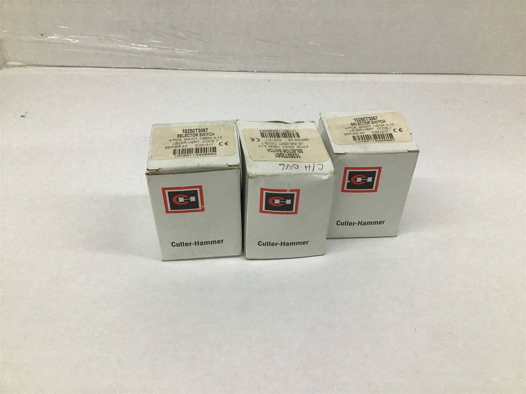 Cutler Hammer 10250T3067 Selector Switch Lot Of 3