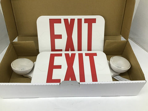 Fullham FHEC30WR Exit Signs White Housing Red Letters Double Faced