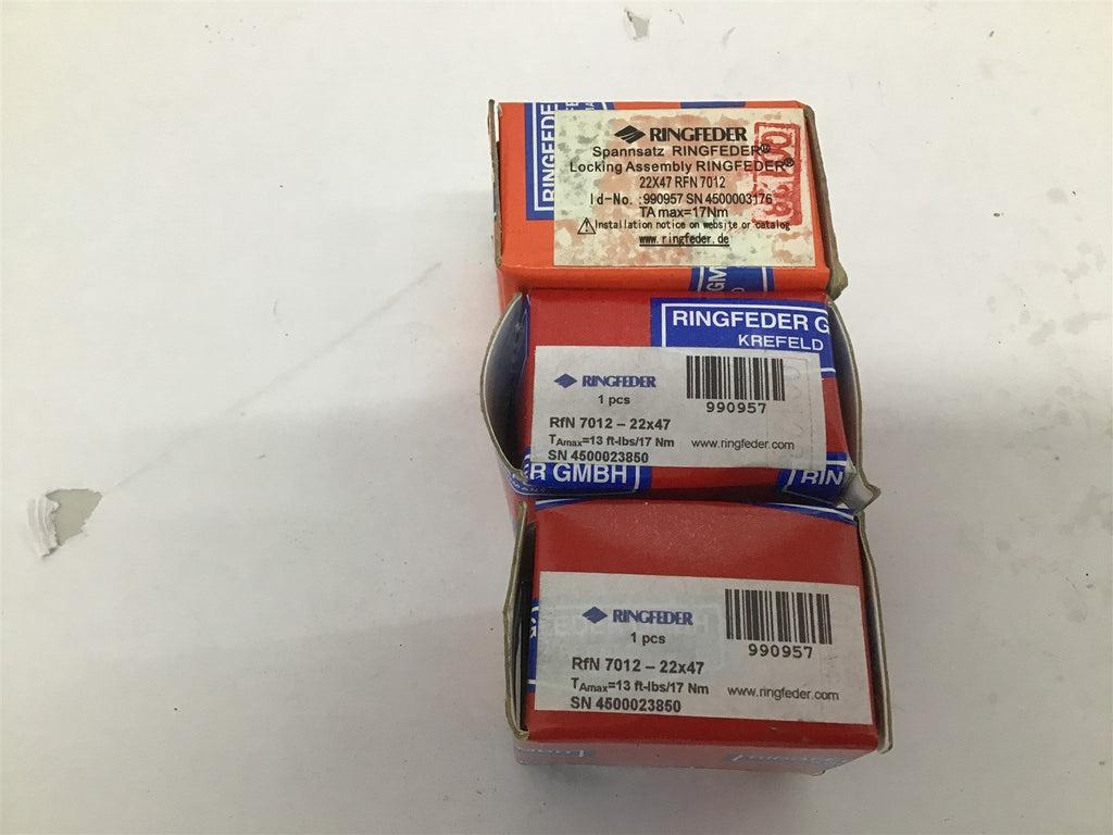 Ringfeder Rfn 7012-22x47 Lot Of 3