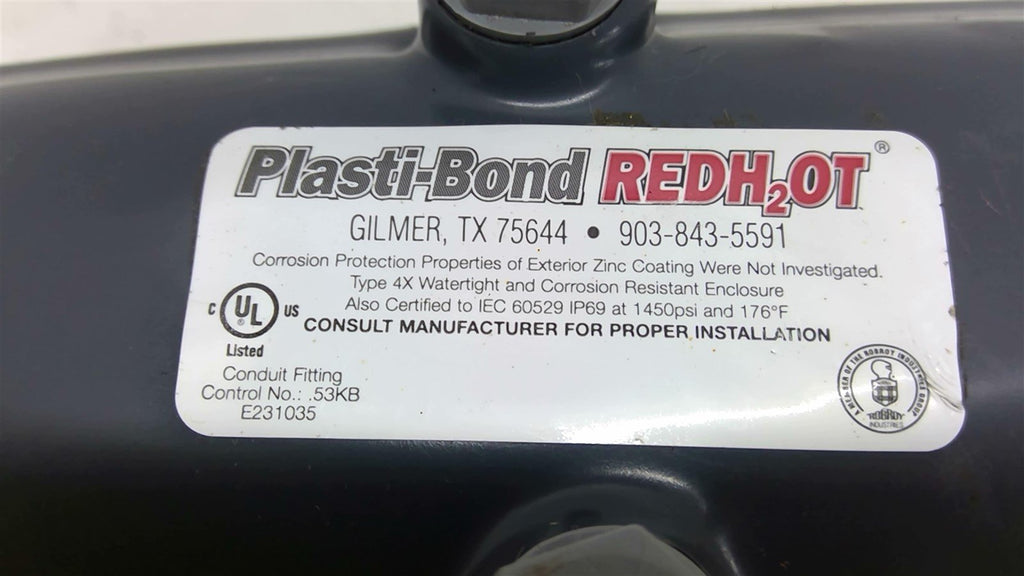 Plasti-Bond Red2Hot E231035 T-Style Conduit Body 1” ID