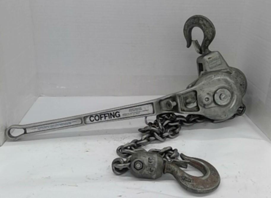 Coffing MA30 Manual Lever Chain Hoist 1 1/2 Ton Come Along Chain 5FT