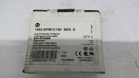 Allen-Bradley 1492-SPM1C150 Ser D Supplementary Protector Lot Of 2
