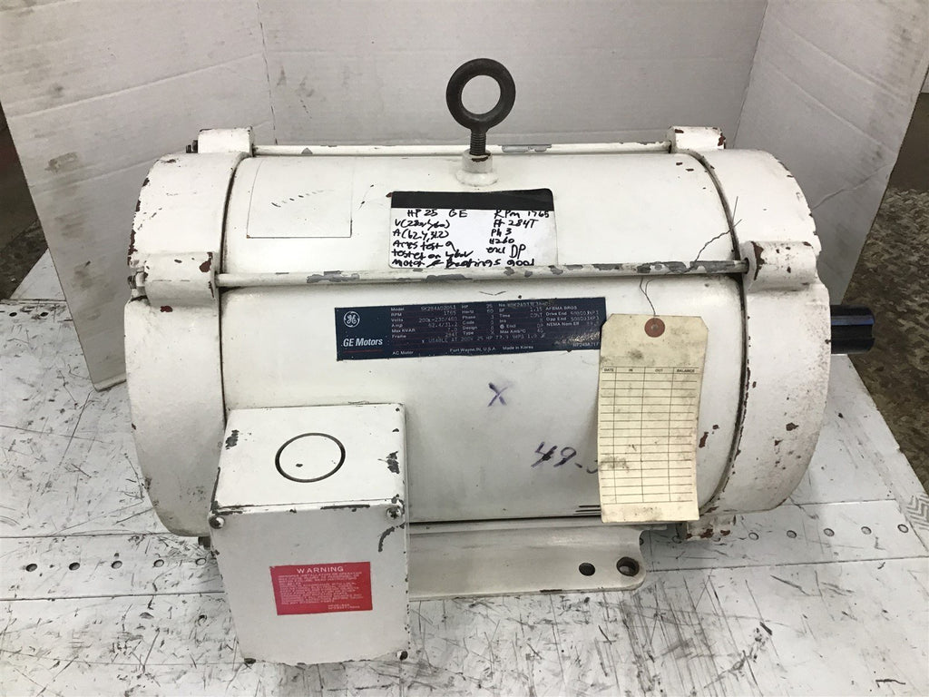 GE 5K284AD205A 25HP 1765/1800RPM 4Pole 200-230/460V 284T TENV 3PH AC Motor