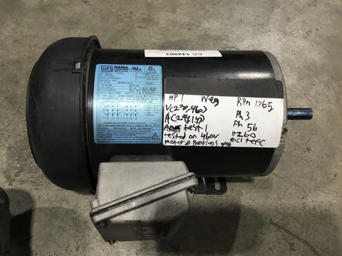 WEG 00118ET3E56-S 1HP 208-230/460V 1800 Rpm 4P 56-FR 60HZ 3PH TEFC AC Motor