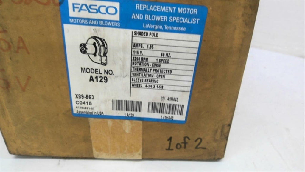 Fasco Motors & Blowers A129 X89-563 C0214