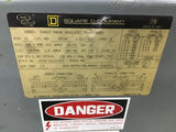 Square D 25S3H 25KVA Transformer 240X480 Pri 120/240 Sec Single Phase