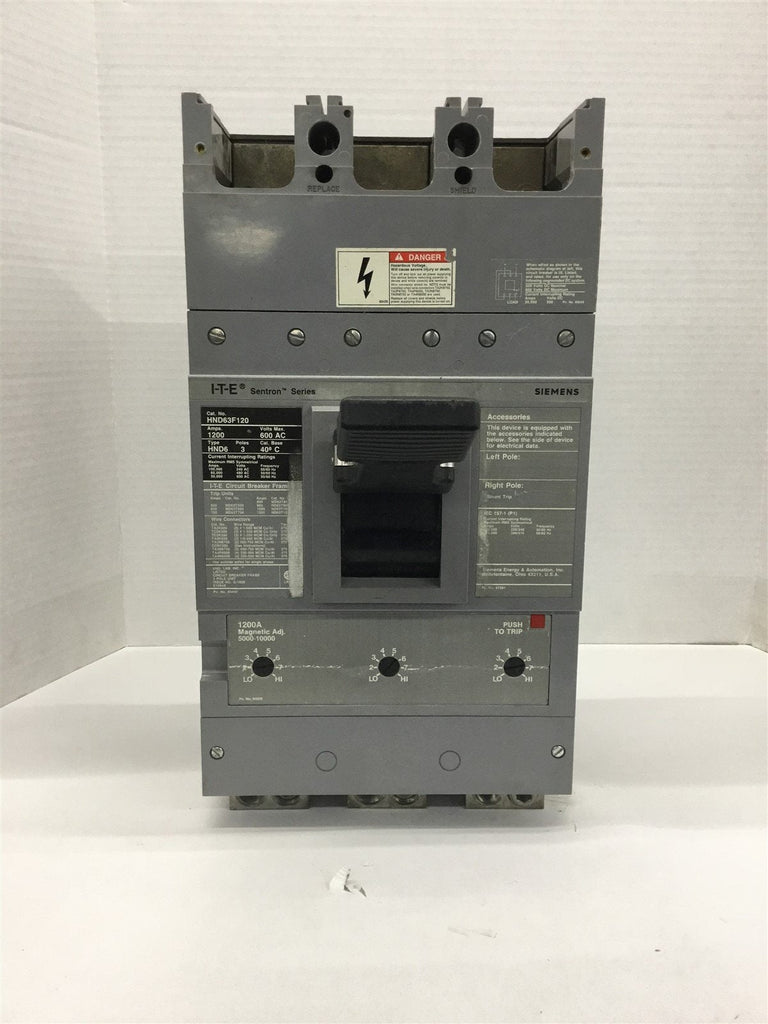 Siemens HND63F120 1200 Amp 600 Vac 3P