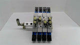 Festo PAL-1/4-6B Terminal Block With 4 Festo JMVH-5-1/4B Solenoid Valves
